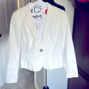 H&M White Fitted Blazer